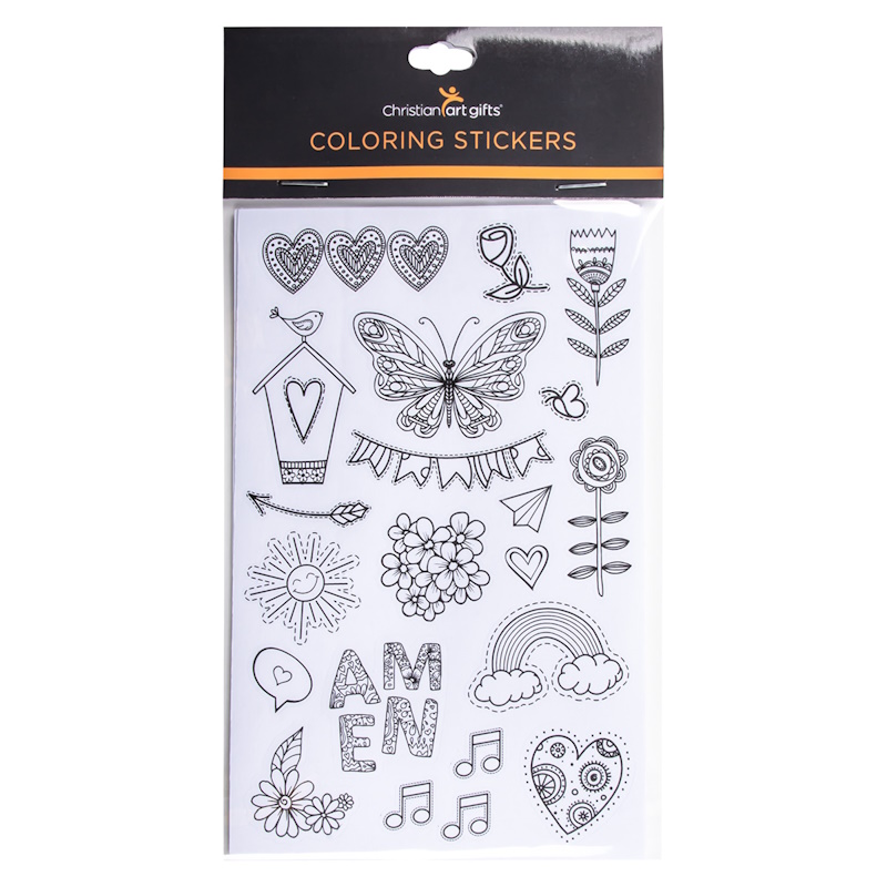 Colouring Bible Journaling Stickers English (6 sheets) (STC005)
