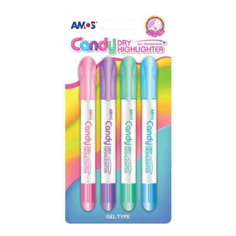 Amos Dry Highlighter Twist-Up Pastel Candy (pouch 4)