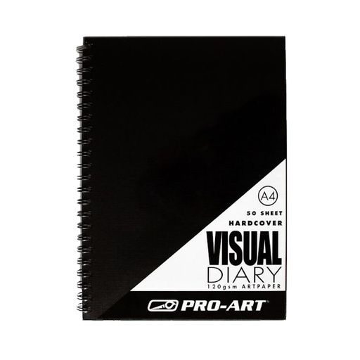 Pro-Art Hard Cover Wiro Visual Diary with White Paper A4 120gsm (50 sheets)