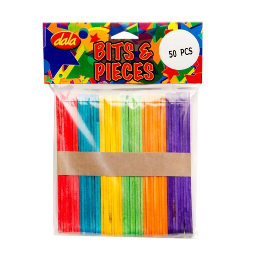 Dala Coloured Wooden Sucker Sticks Standard (50)