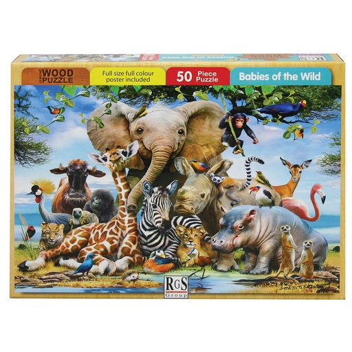 Babies in the Wild Wooden Puzzle (50 pieces)