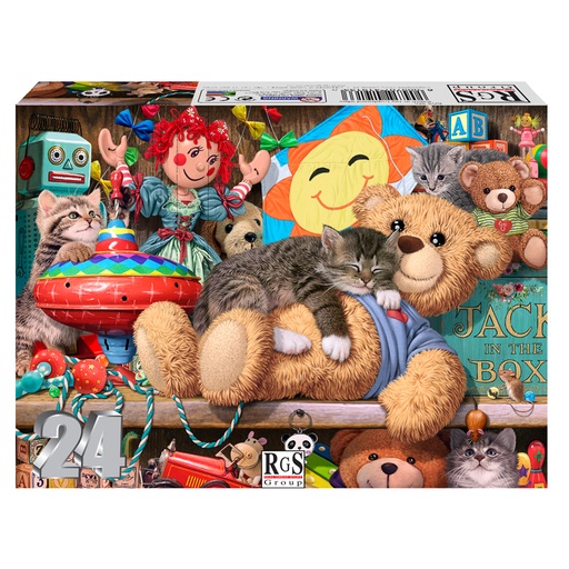 Kitten in Toy Cupboard Cardboard Puzzle (24 pieces)