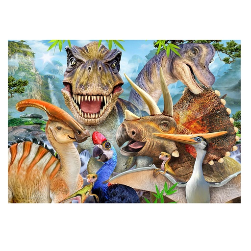 Dino Selfie Cardboard Puzzle (48 pieces)