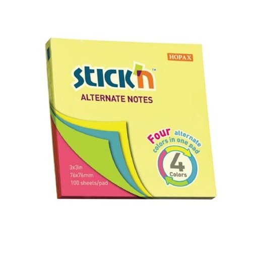 Stick'n Neon Pad 4 Colours per Pad (76 x 76mm)