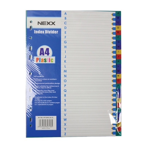Nexx PVC Index Dividers A4 A-Z
