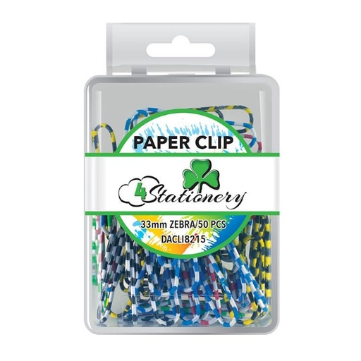 Trefoil Zebra Paper Clips 33mm (50)