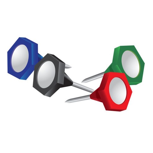 Trefoil Coloured Hexagon Pins 18 x 15mm (25)