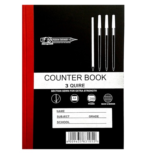 Counter Book 3 Quire QM A4 (288 page)
