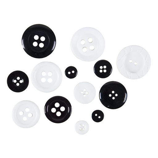 Dala Acrylic Buttons Black & White 20g