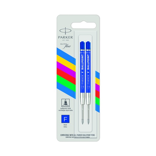 Parker Ball Point Econo Refill Blister of 2 (fine nib blue)