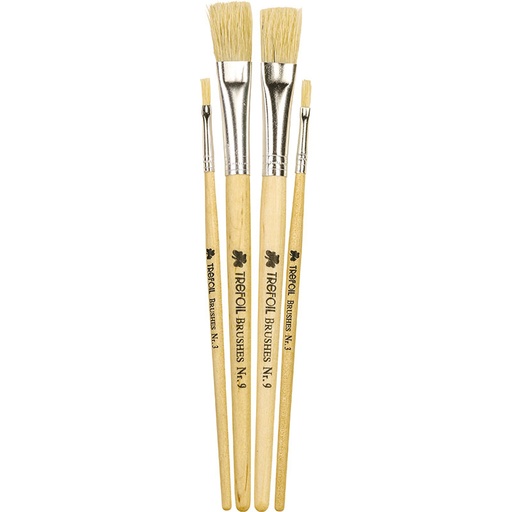 Trefoil Paintbrush Hog Flat Short Handle