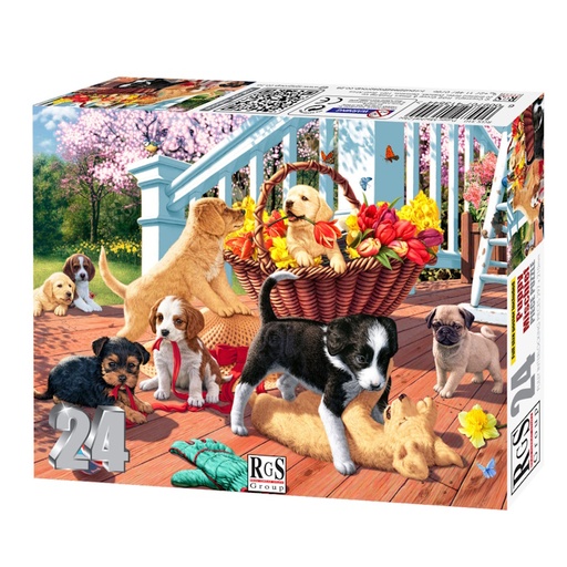 Puppy Mischief Cardboard Puzzle (24 pieces)