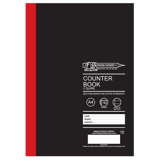 Counter Book 2 Quire FM A4 (192 page)