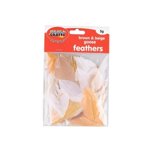 Crazy Craft Goose Feathers (brown & beige)
