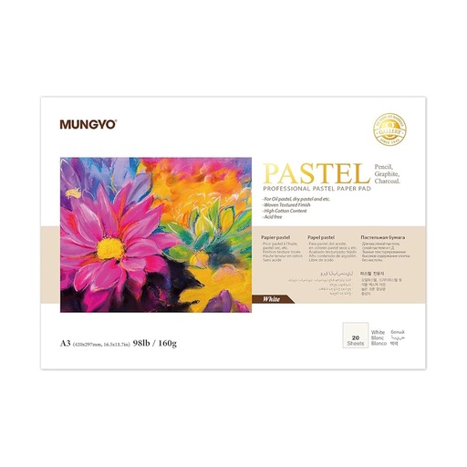 Mungyo Pastel Pad White 160gsm A3 (20 sheets)