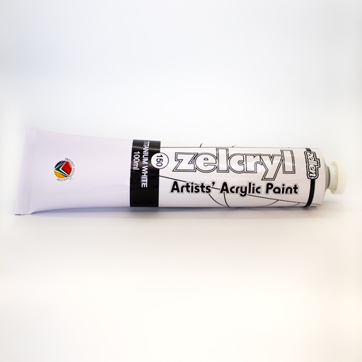 Zellen Zelcryl Acrylic Paint 100ml (titanium white)