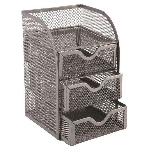 SDS Mesh 3 Drawer Mini Desktop Organizer (M850) (silver)