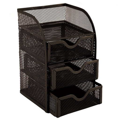SDS Mesh 3 Drawer Mini Desktop Organizer (M850) (black)