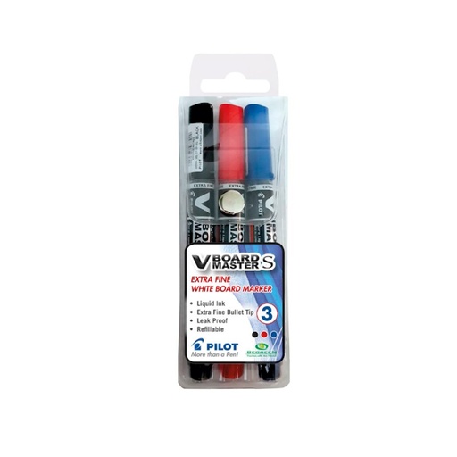Pilot V Board Master Extra Fine Whiteboard Markers (3)