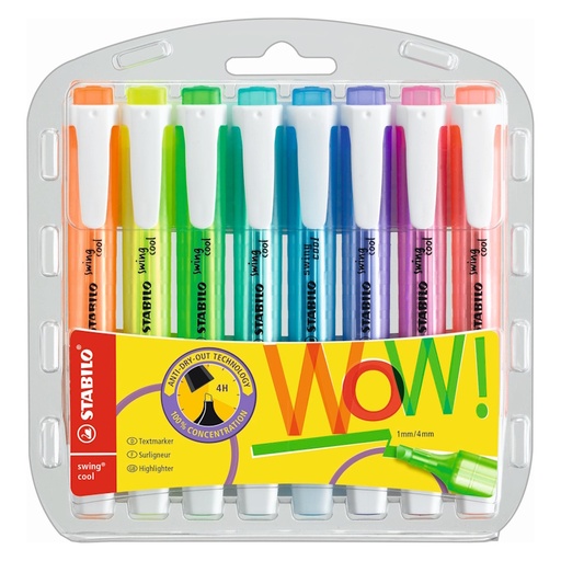 Stabilo Swing Cool Highlighter (bright) (wallet of 8)