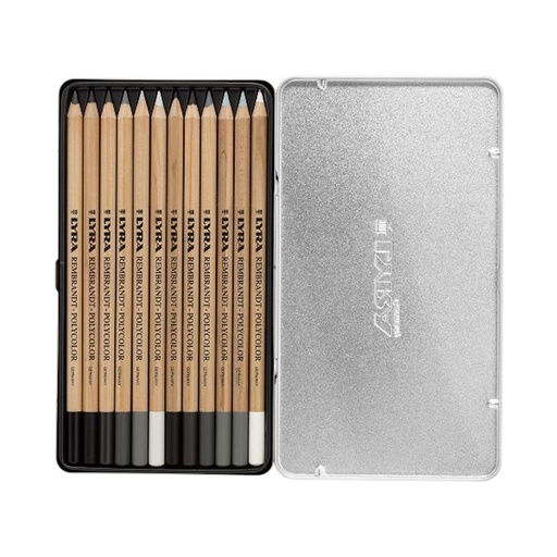 Lyra Rembrandt Polycolor Grey Tone Pencils (12 in metal box)