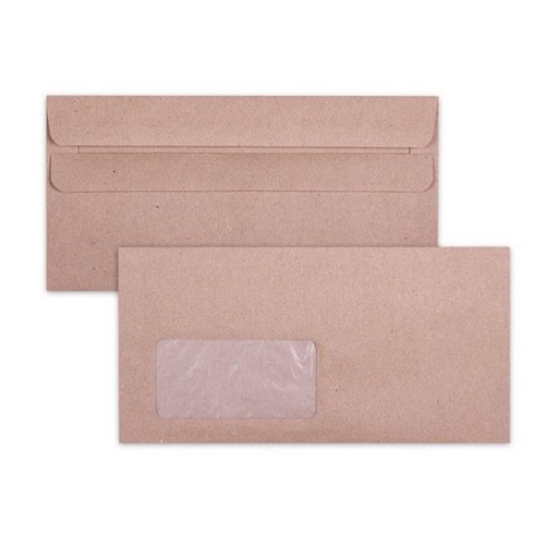 KwikSeal DL Manilla Window Envelopes 110 x 220 (500)