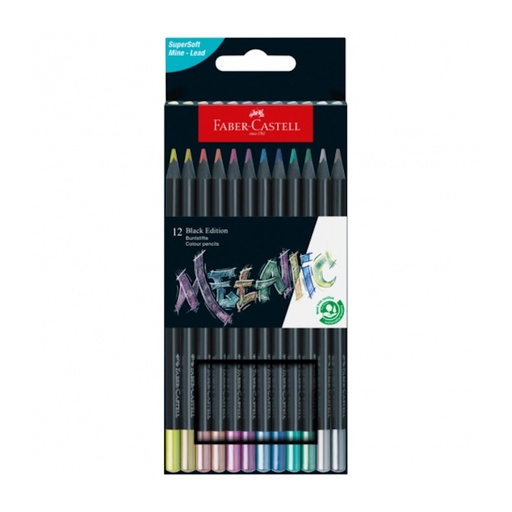 Faber-Castell Black Edition Metallic Colour Pencils (wallet of 12)
