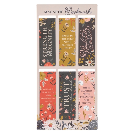 Warm Florals Magnetic Page Marker (6) (MGB102)