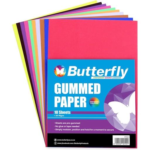 Butterfly Gummed Paper Sheets A4 (10 sheets)