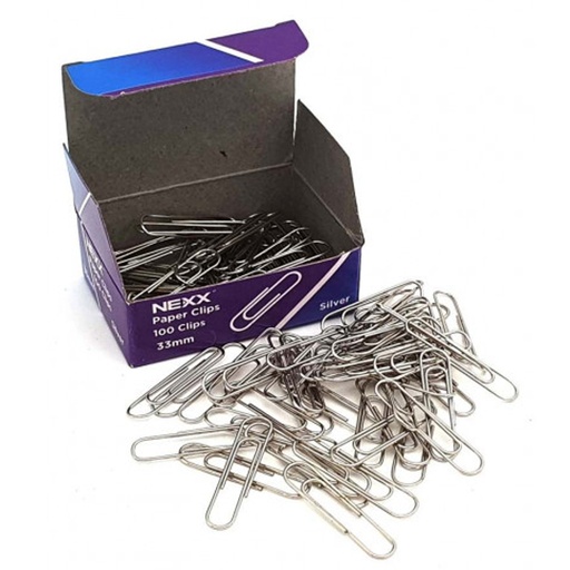 Nexx Silver Paper Clips 33mm (100)