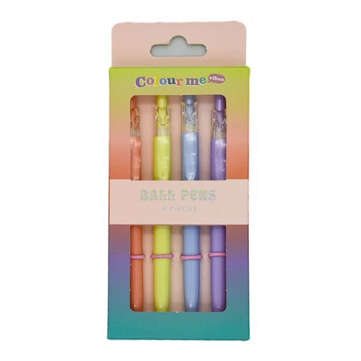 Colour Me Vibes Novelty Ball Pen Bright Set (4) (8322)