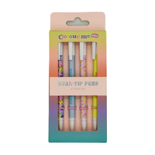 Colour Me Vibes Novelty Dual Tip Pen Set (4) (8339)
