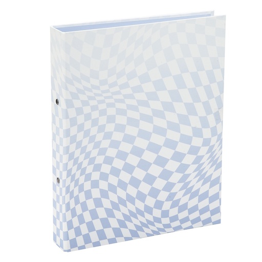 Colour Me Vibes 2 O-Ring Binder Board File 25mm (blue check) (8063)
