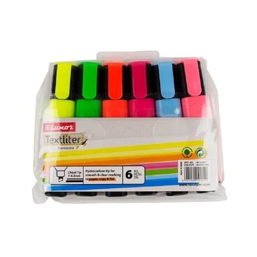 Luxor Textliter Highlighter (wallet of 6)
