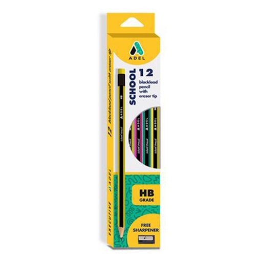 Adel School Pencil HB with Eraser Tip (each)