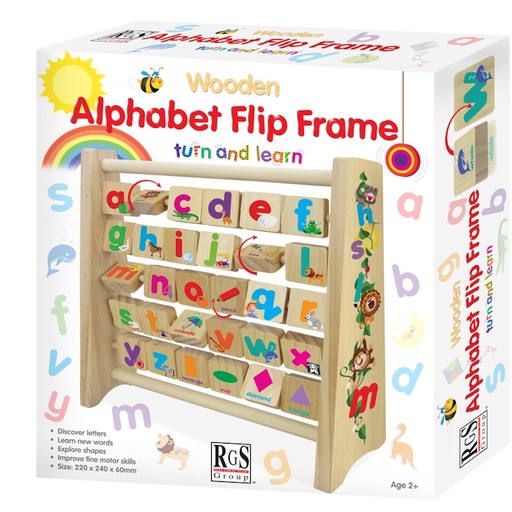 Wooden Alphabet Flip Frame