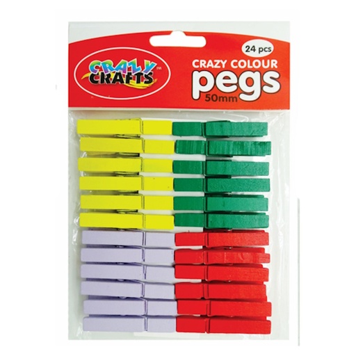 Crazy Craft Colour Pegs 5cm (24)