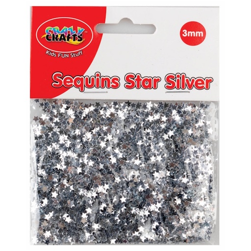 Crazy Craft Sequins Stars 3mm (silver)