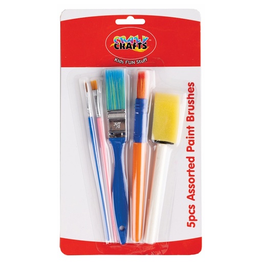 Crazy Craft Paint Brushes Assorted (5)