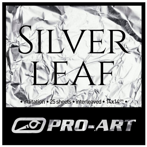 Pro-Art Imitation Silver Leaf 14 x 14cm (25 sheets)