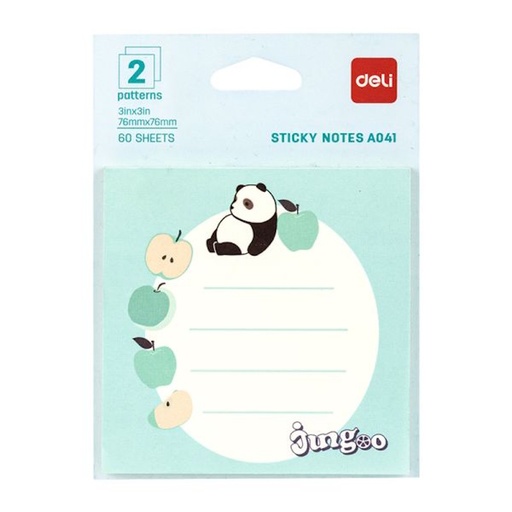 Deli Jungoo Sticky Notes 2 patterns 76 x 76mm (60) (A041b)