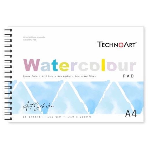 TechnoArt Scholar Wired Watercolour Pad 165gsm (20 sheets)