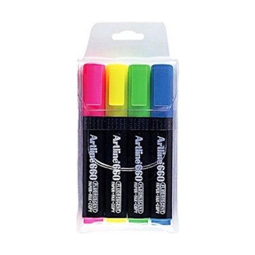 Artline EK660 Highlighter (wallet of 4)
