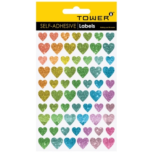 Tower Reward Stickers Glitter Hearts