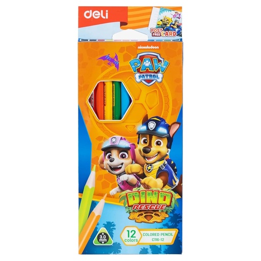 Deli Paw Patrol Dino Rescue Colour Pencils (12)