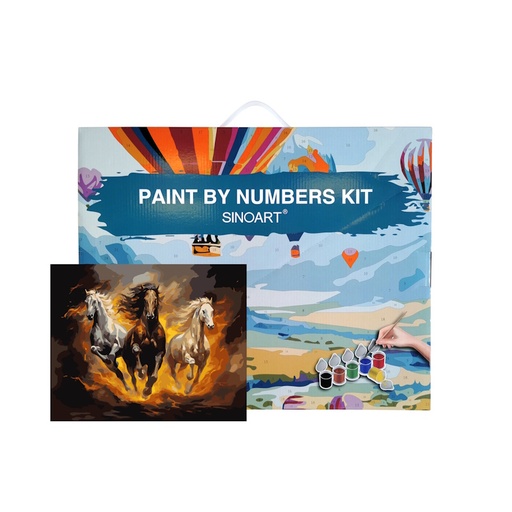 Sinoart Paint by Numbers Kit Horses 40cm x 50cm