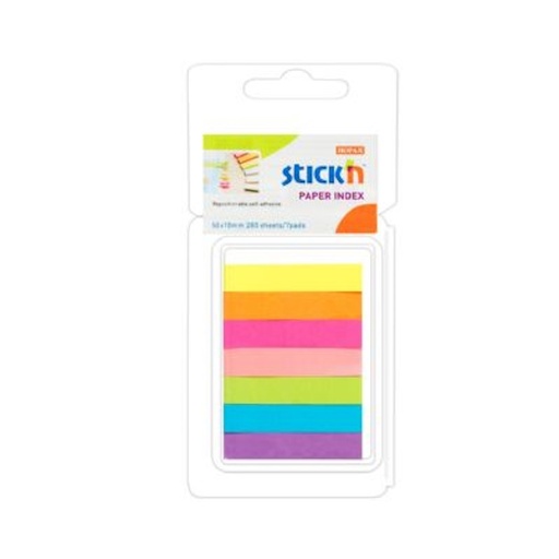 Stick'n Paper Index Tabs 7 Colours Strips (50mm x 10mm)