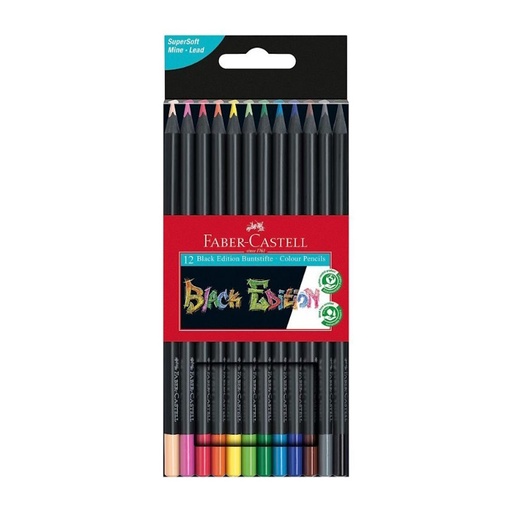 Faber-Castell Black Edition Colour Pencils (wallet of 12)