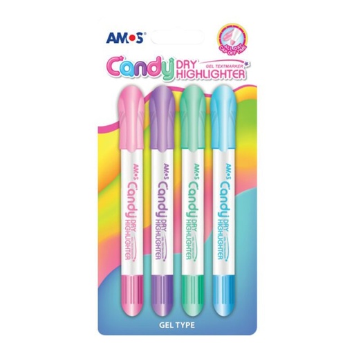 Amos Dry Highlighter Twist-Up Pastel Candy (pouch 4)